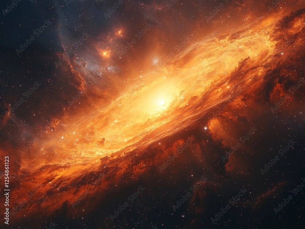 Wall mural dynamic fiery cosmic nebula bursting with vibrant colors in supernova explosion