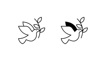 Dove icon design with white background stock illustration