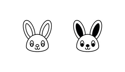 Bunny icon design with white background stock illustration