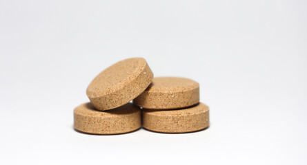 Pills isolated on white background.
