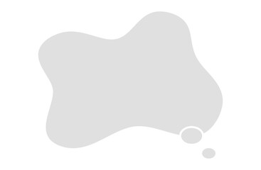 もやもやした想像吹き出しベクターイラスト シンプル 流体シェイプ グレー 灰色 