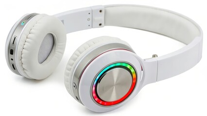 white headphones on a white background