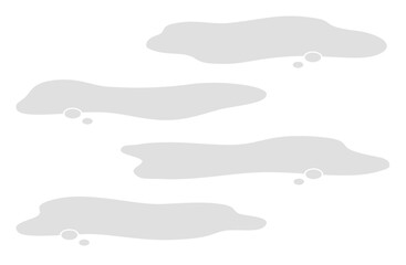 もやもやした想像吹き出しベクターイラストセット シンプル 流体シェイプ グレー 灰色 