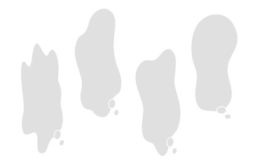 もやもやした想像吹き出しベクターイラストセット シンプル 流体シェイプ グレー 灰色 