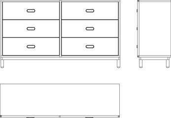 vector sketch illustration silhouette design Cabinet or office furniture modern minimalist 