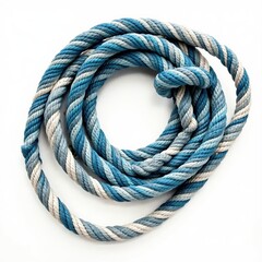 Obraz premium Image of a ship rope tool with an isolated knot on white background, knot, rope