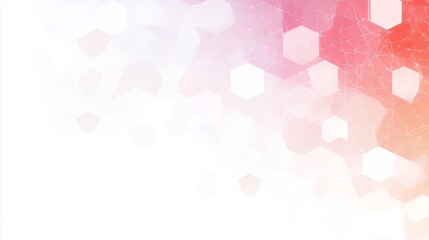 Abstract Geometric Hexagon Network With Light Pink and White Background Gradient Effect