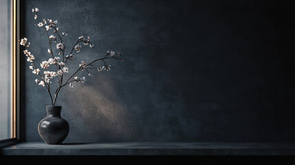 A minimalist luxurious dark background 