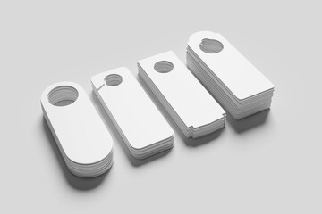 Blank white door hanger for mockup - 3D Illustration