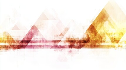 Abstract Geometric Shapes With Textured Surface On White Background Warm Hues