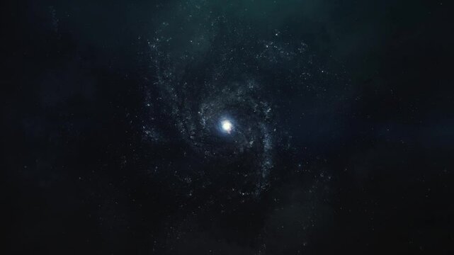 3D rendered animated film showing galaxy and deep space. Science fiction visualization movie. High quality realistic 4K vfx