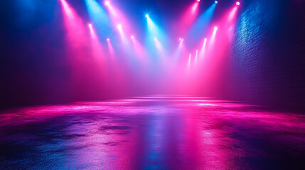 ealistic image of the glow of spotlights at a disco like a strobe in the dark