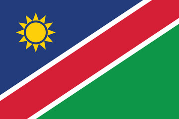 Flag of Namibia. Namibia flag official colors and proportion digital vector illustration