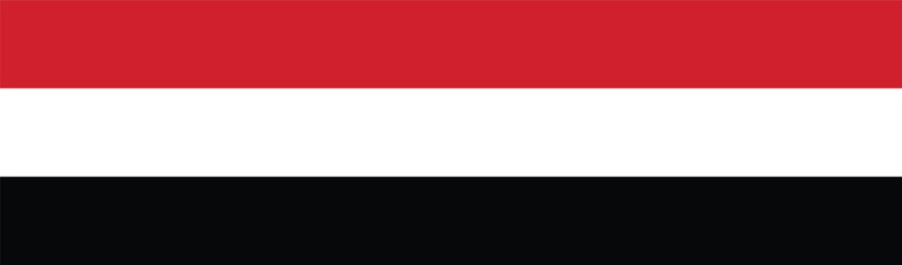 Flag of Yemen. Yemen flag long banner digital vector illustration