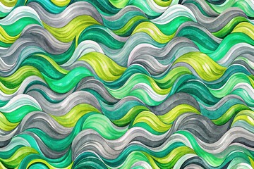 Abstract Grey and Green Wave Pattern Background - Modern Design Texture