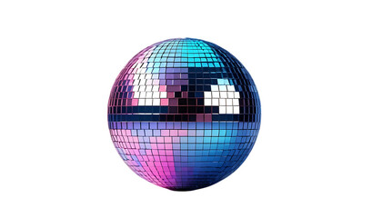 3D disco ball with pastel gradient tones png