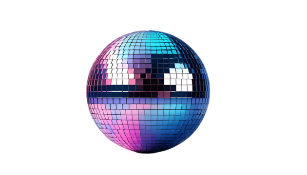 3D disco ball with pastel gradient tones png