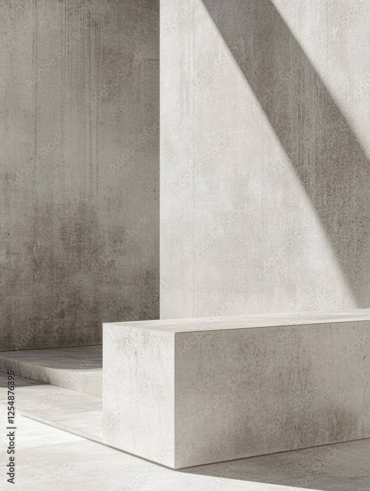 Leinwandbilder concrete texture background showcasing minimalist design and natural shadows in a serene architectur