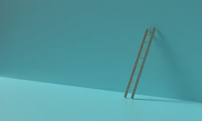 Ladder staircase copy space blue green color background wallpaper business step moving up success strategy business idea opportunity genius achievement hr human resource climbing ladder staircase win