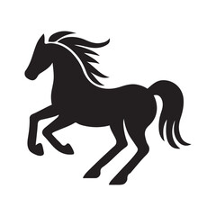 Horse silhouette vector, Stallion wildlife animal vector art