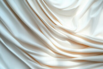 Obraz premium Soft shimmering fabric creates an elegant drape illuminated by gentle sunlight in a tranquil setting. Generative AI