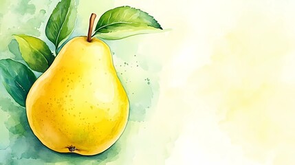 Illustration of a fresh pear, perfect for culinary designs and food projects, in a book illustration style