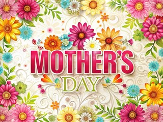 Grunge Floral Embossed Mother's Day Background - Aerial View