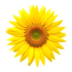 Fototapeta premium Vibrant Yellow Sunflower Blossom Isolated on White Background Summer Floral Photography