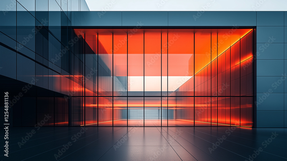 Poster abstract minimalistic modern architectural structure with clean geometric lines. generative ai . gen