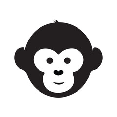 Monkey head vector, Monkey face icon, Monkey head logo, Monkey head vector art illustration on white background.