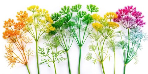 Obraz premium Night Photography: Hand-painted Dill Sprigs Nursery Wall Art