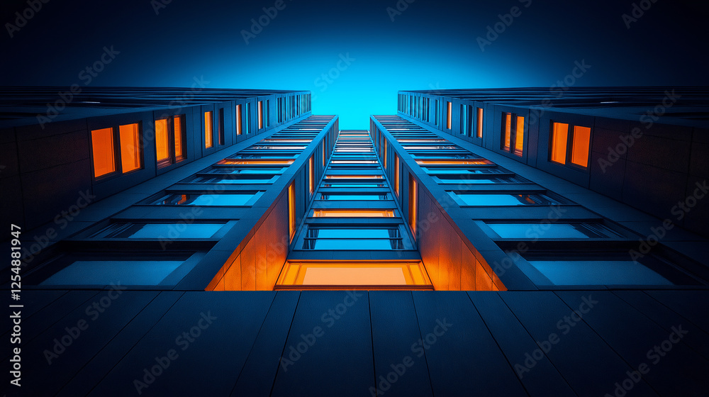 Poster abstract minimalistic modern architectural structure with clean geometric lines. generative ai . gen