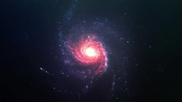 3D rendered animated film showing galaxy and deep space. Science fiction visualization movie. High quality realistic 4K vfx