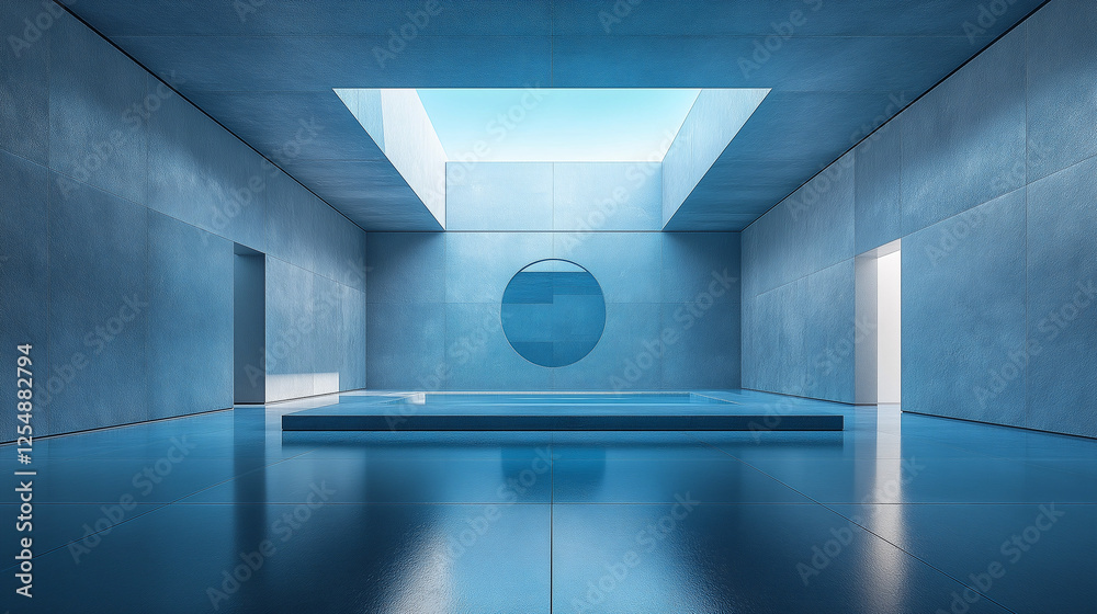 Poster abstract minimalistic modern architectural structure with clean geometric lines. generative ai . gen