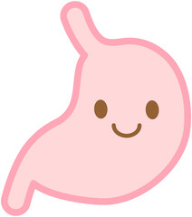 Stomach Icon, Cartoon Style Smile 