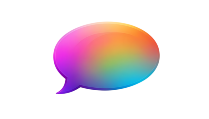 3D glossy gradient speech bubble png