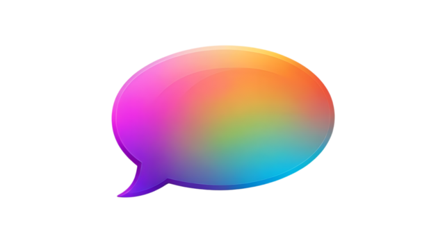 3D glossy gradient speech bubble png