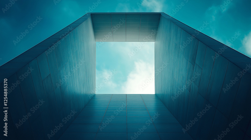 Poster abstract minimalistic modern architectural structure with clean geometric lines. generative ai . gen