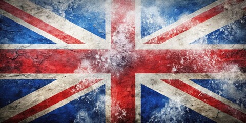 Fototapeta premium Double Exposure British Flag, Blurred Union Jack Background, Abstract UK Flag Art, National Colors Photography