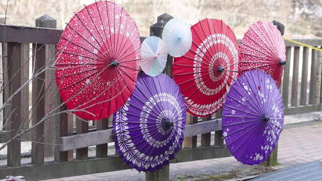 日本　日本文化　傘　歴史　和風　橋