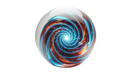 3D glowing glass sphere with an abstract spiral png
