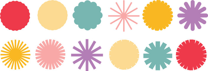 Different circle shapes. Circular shapes in deferent style. circle shape