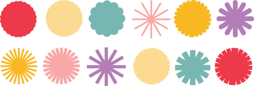 Different circle shapes. Circular shapes in deferent style. circle shape