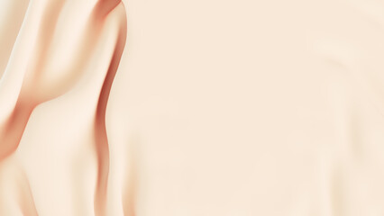 Abstract pastel soft smooth flowing subtle light peach cream 3d illustration