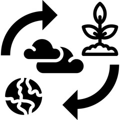 Obraz premium Carbon Neutrality glyph icon