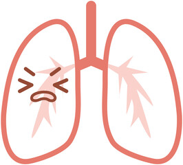 Lungs Icon, Cartoon Style
