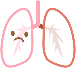 Lungs Icon, Cartoon Style
