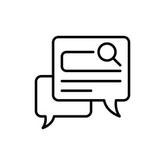 Search engine chat outline icons, minimalist vector illustration ,simple transparent graphic element .Isolated on white background