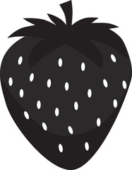 Strawberry simple black icon. One color simple cartoon style.