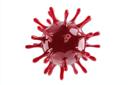 High-resolution image of a red virus, perfect for illustrating microbiological concepts or creating impactful health awareness visuals